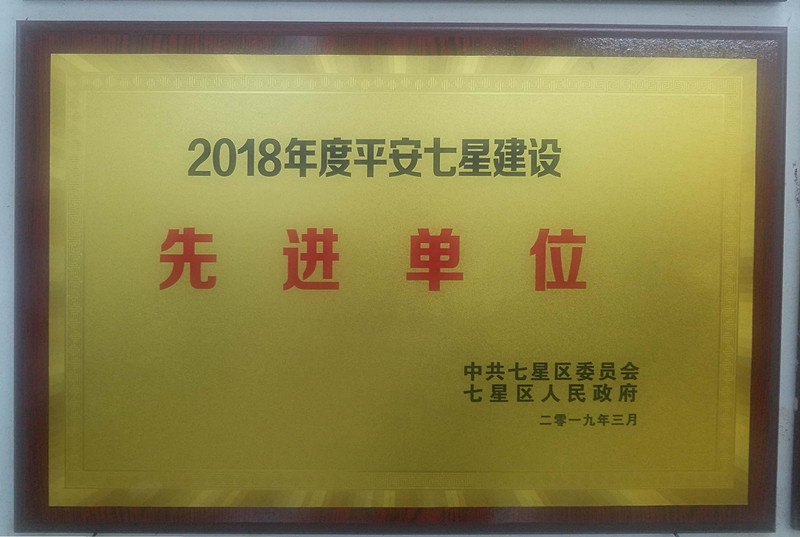2018年平安七星先進單位